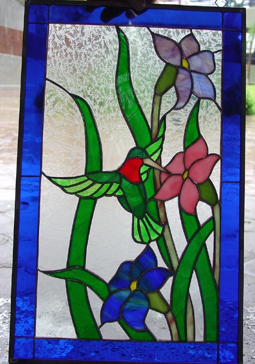 Hummingbird And Orchid Stained Glass Window Also Available