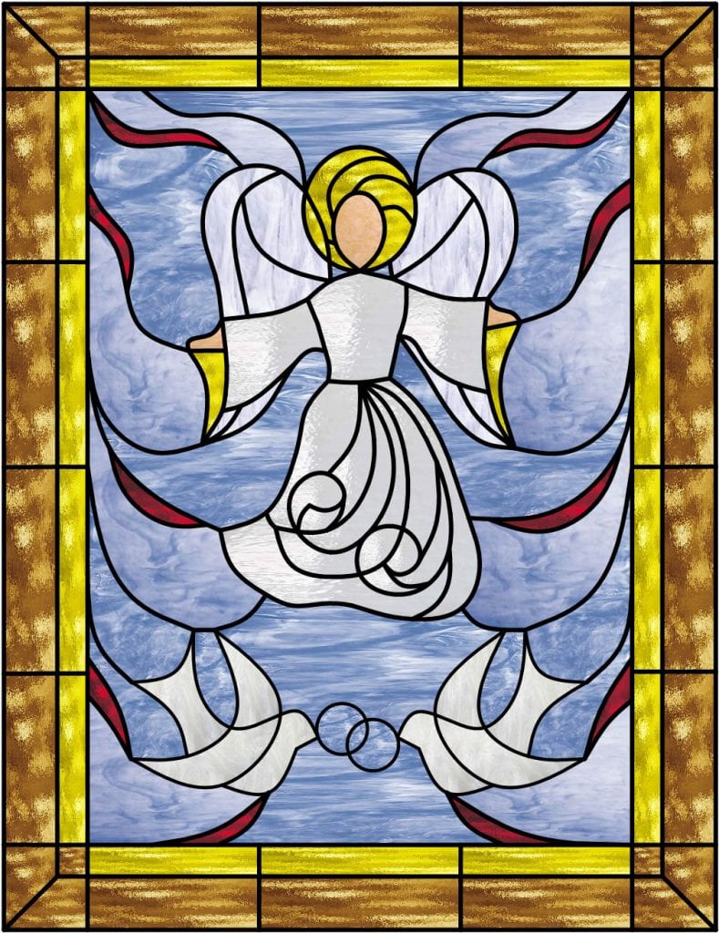 Lovely! Angeles & Doves Leaded Stained Glass Window Panel ...