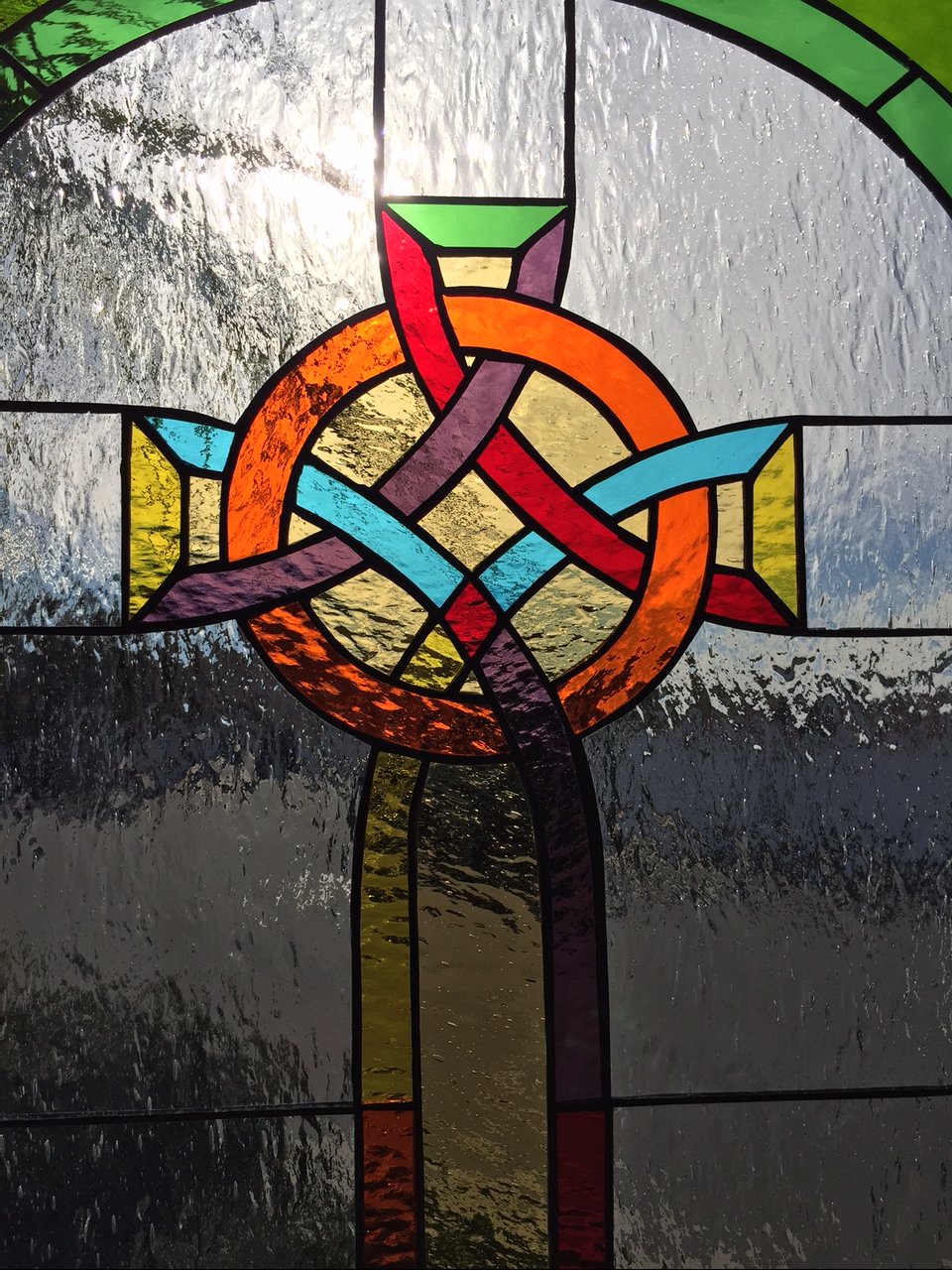 Vibrant! Gothic Style Stained Glass Cross Leaded Stained Glass Panel ...