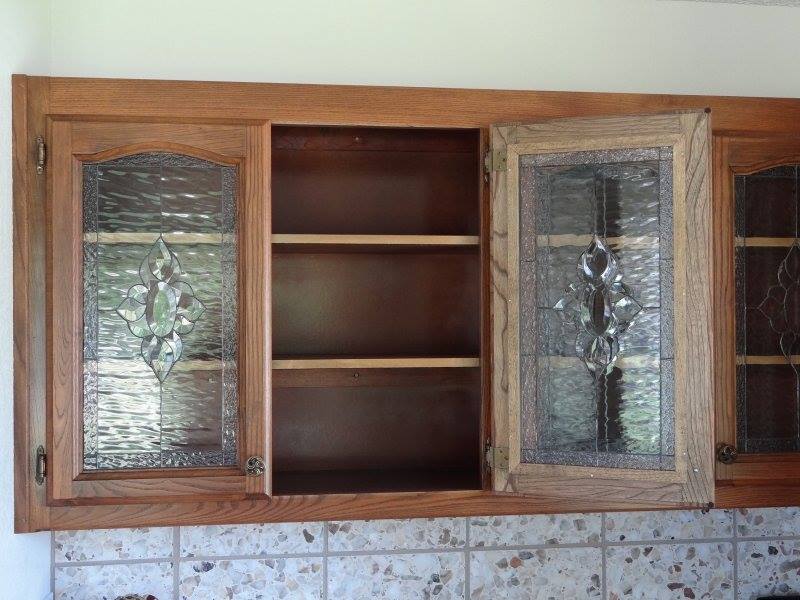 Beautiful Leaded WaterGlass & Beveled Cabinet Inserts ...