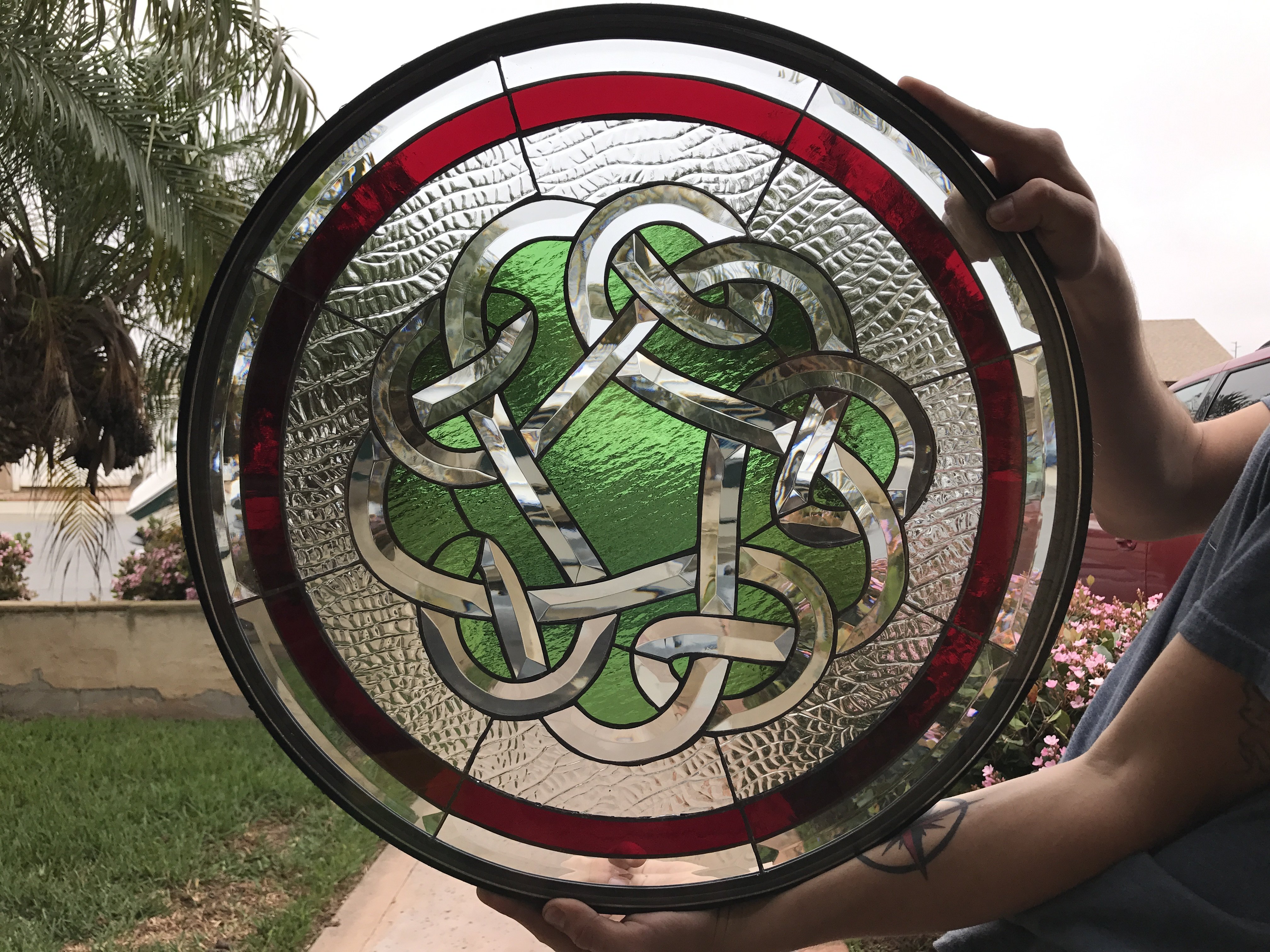 The Incredible "Westport" Beveled Celtic Knot Leaded Stained Glass