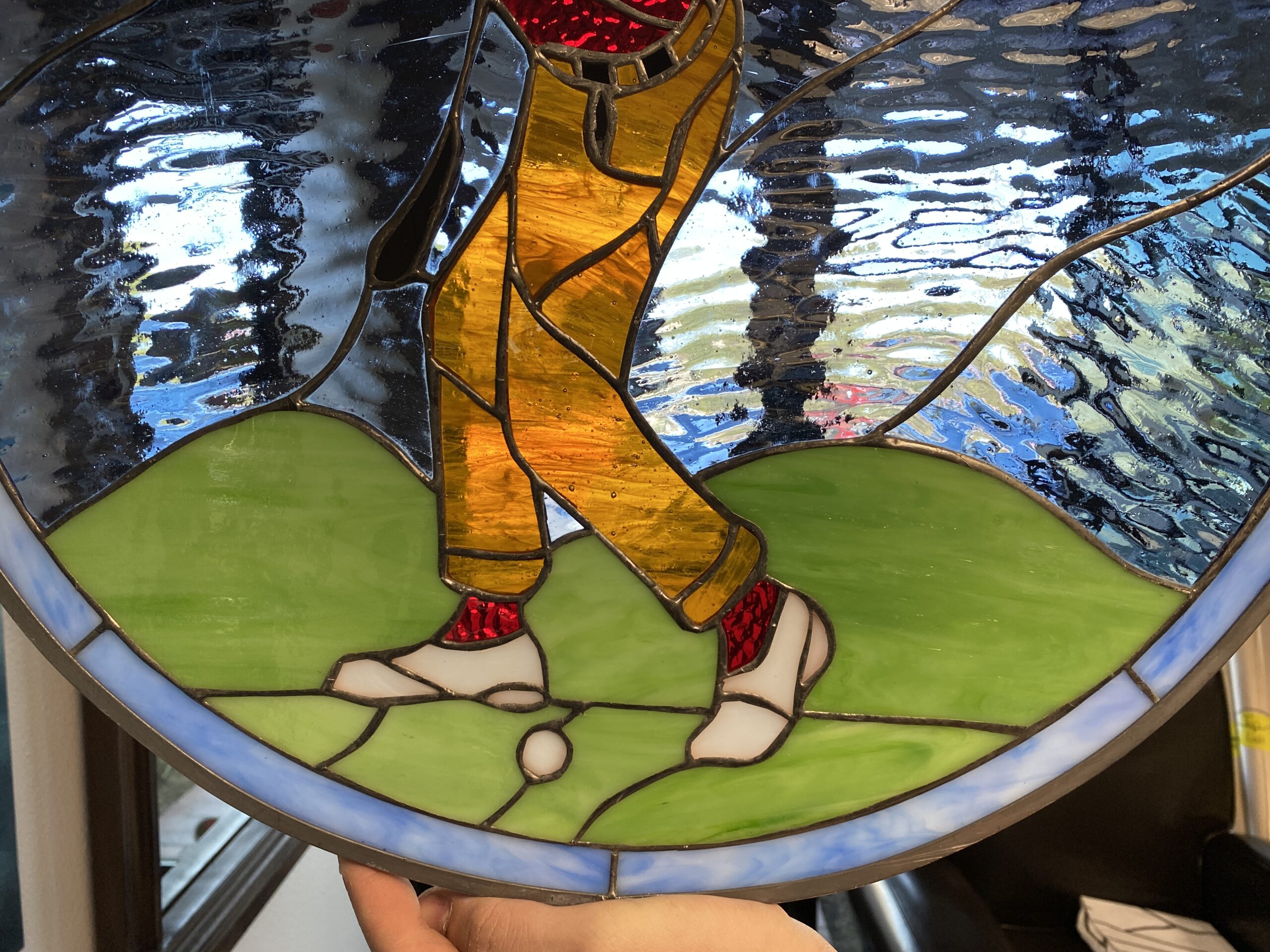 Golfer Stained Glass store Suncatcher