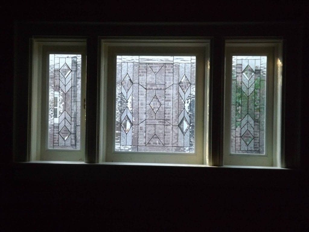 Three prairie craftsman style all clear leaded glass windows