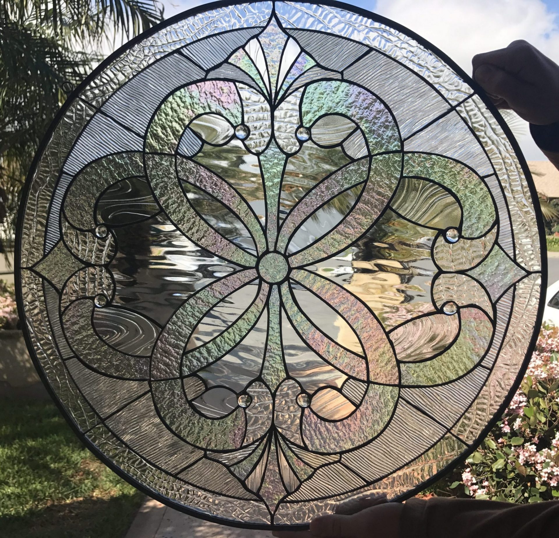 The Stunning Round Windsor Leaded Stained Glass Window Panel