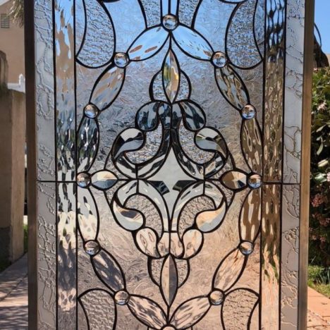 Geometric & Clear Beveled Glass - StainedGlassWindows.com