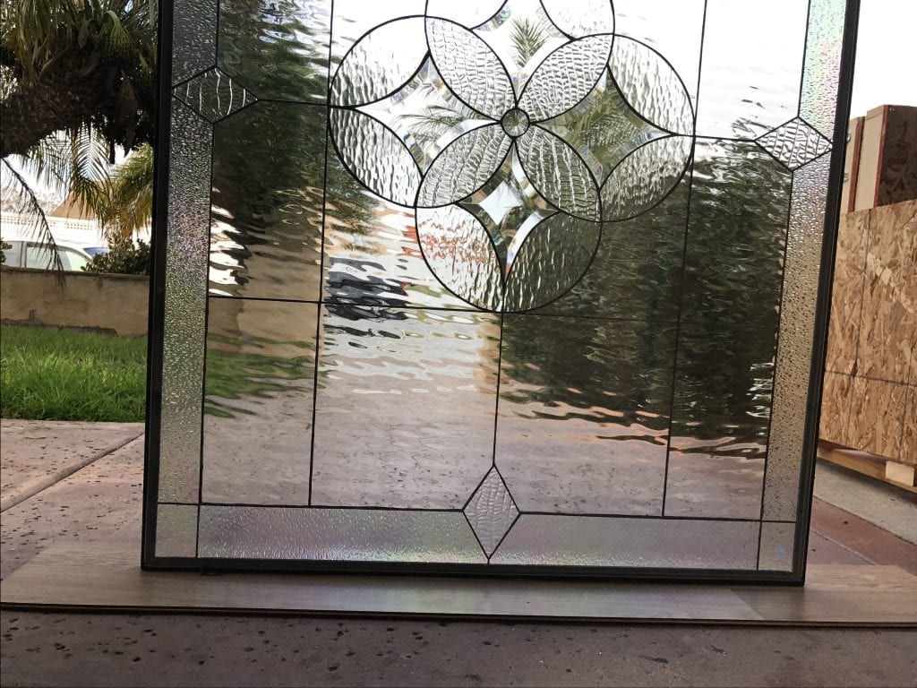 The Elegant "Hermosa" Leaded Stained And Beveled Glass Window Panel