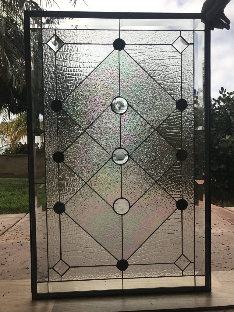 Wow! The "Clayton" Elegant Beveled & Clear Textured Leaded Glass Window