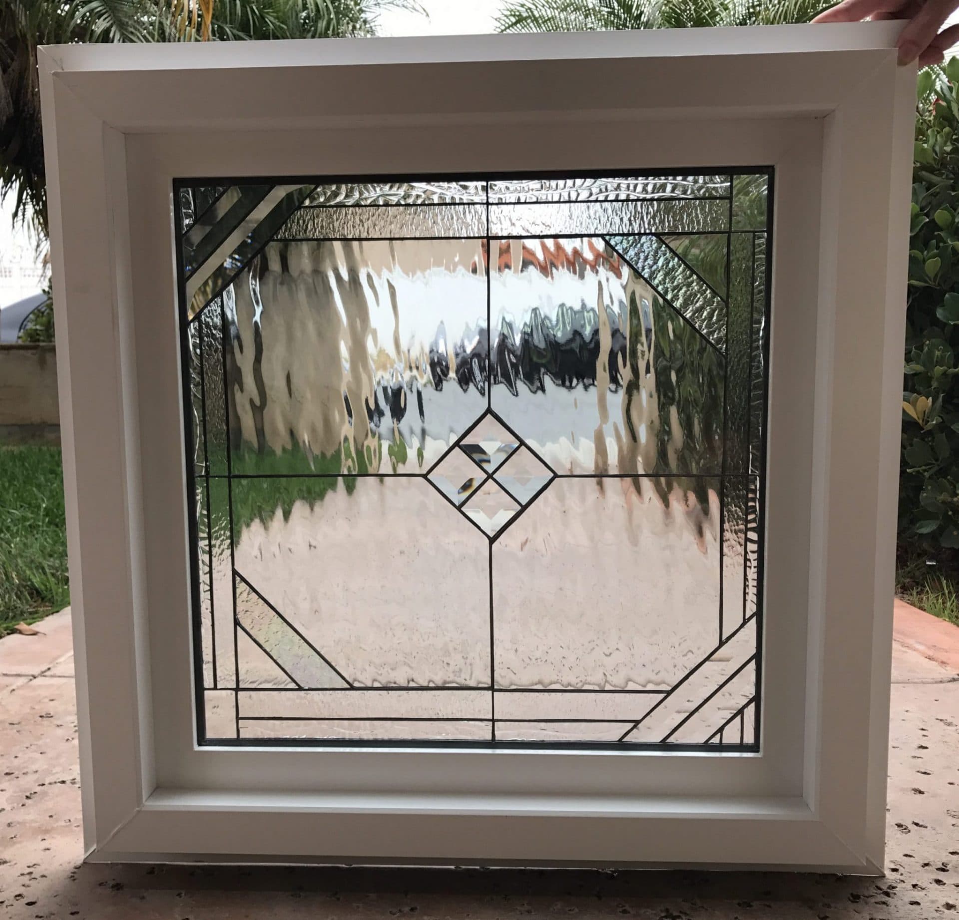 Beautiful Diamond Glass Stained Glass Window Installed ...