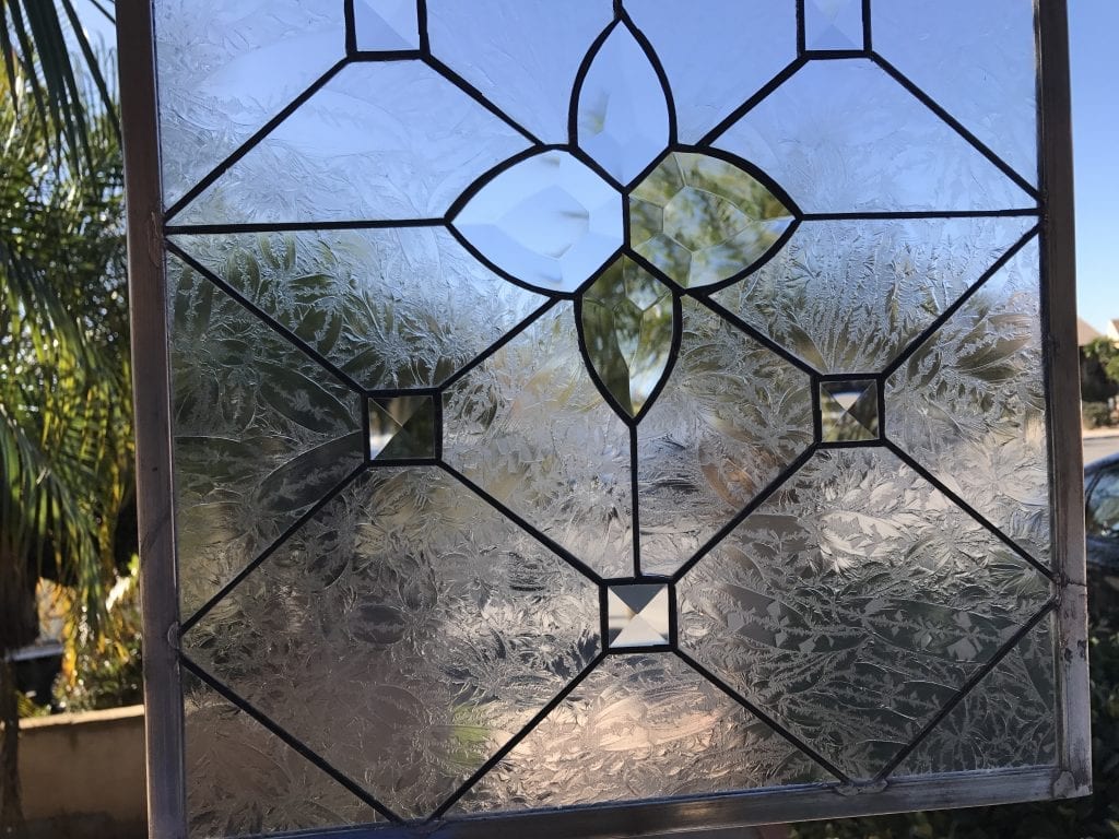 The Ventura Leaded Beveled Leaded Stained Glass Window Panel