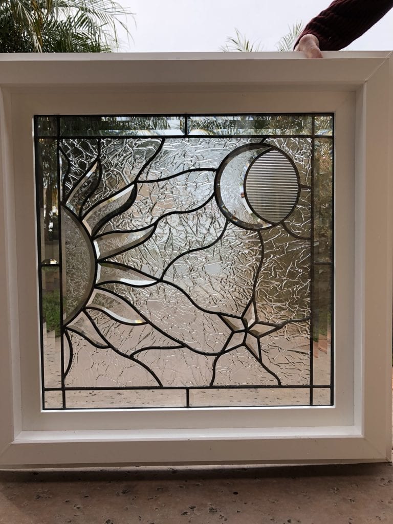 The Mystical Sun Moon And Star Beveled Leaded Stained Glass Window