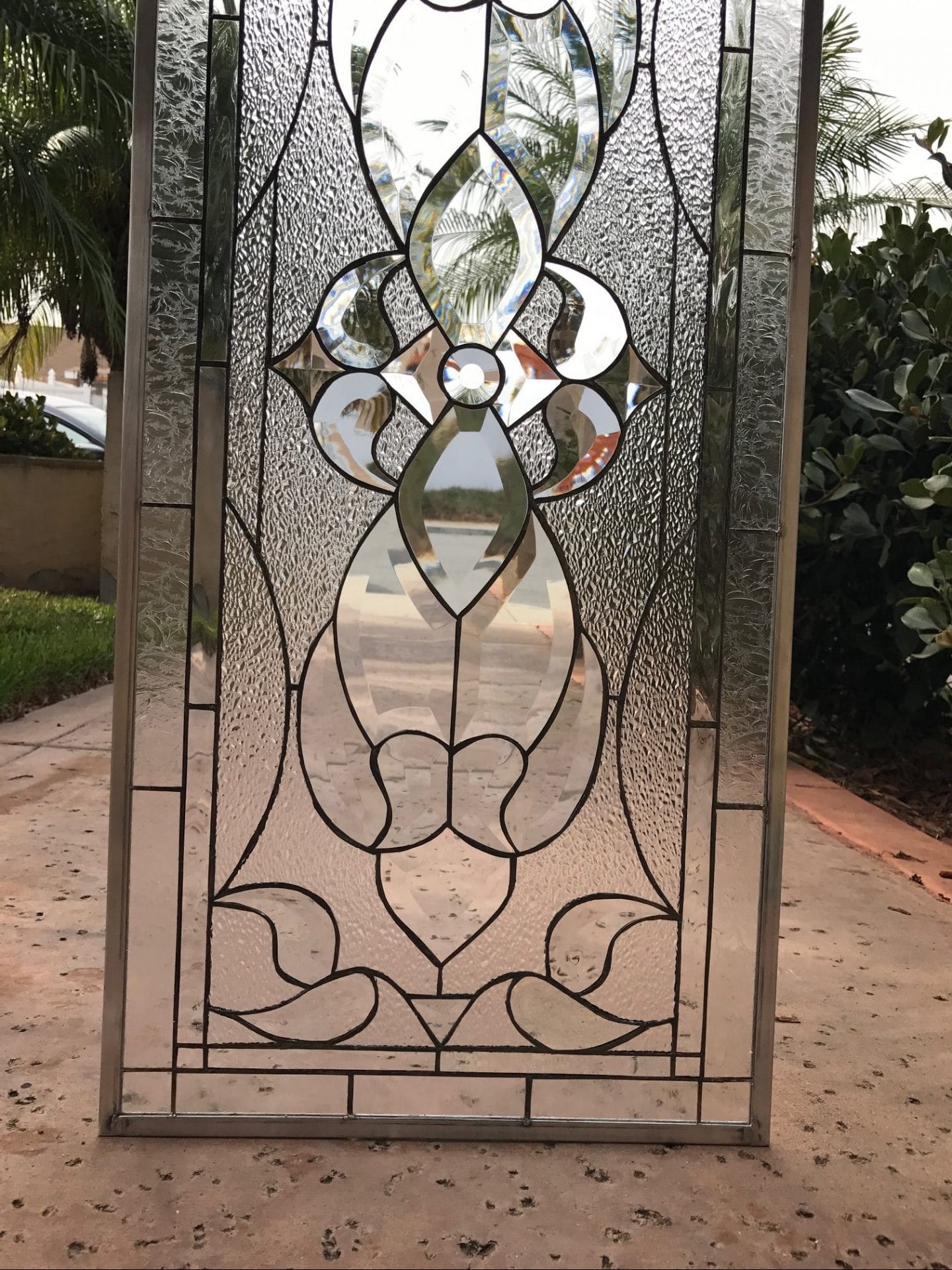 Stunning! The "Novato" All Clear Beveled and Textured Leaded Stained