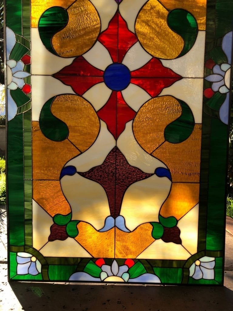 Magnificent Colorful Victorian Leaded Stained Glass Window