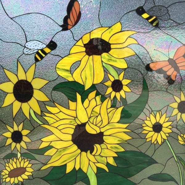 Sunflower Stained Glass Windows, Panels And Hangings