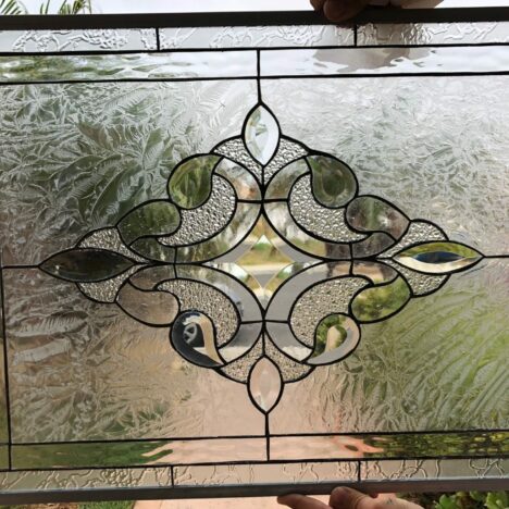 Geometric & Clear Beveled Glass - StainedGlassWindows.com