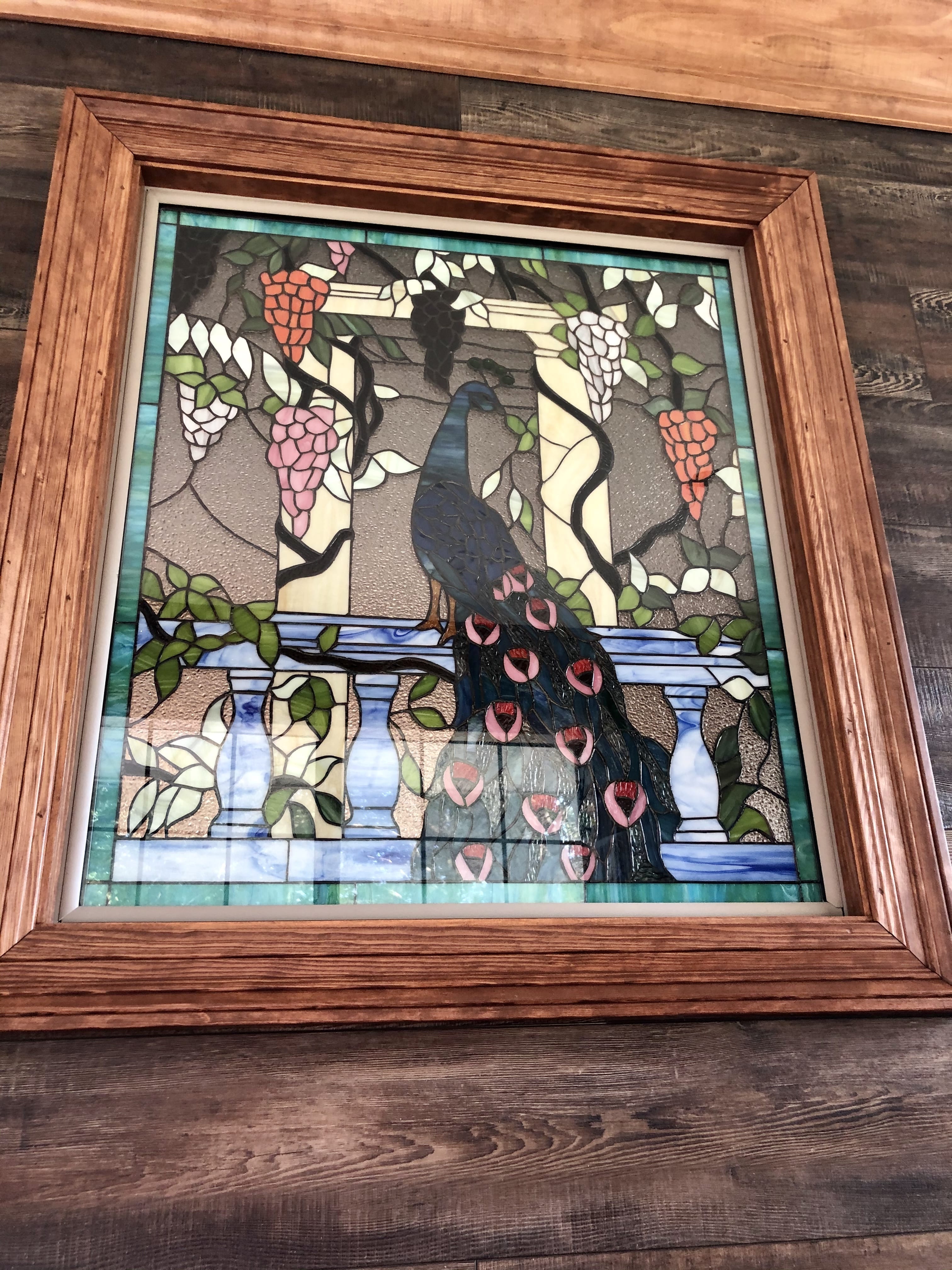 Beautiful Stained Glass Peacock Windows Installed