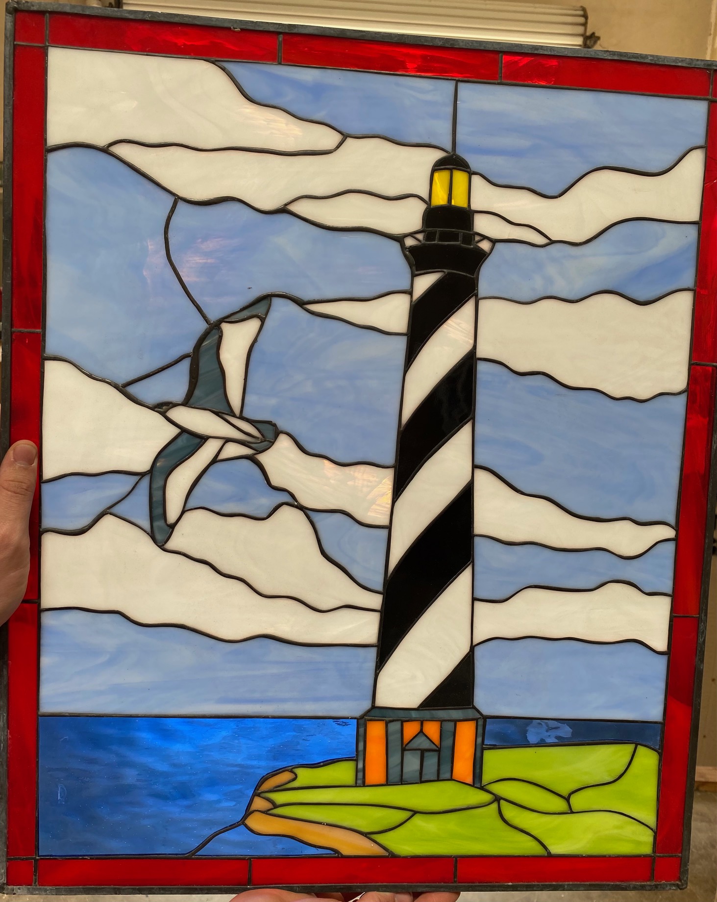 light house stained glass