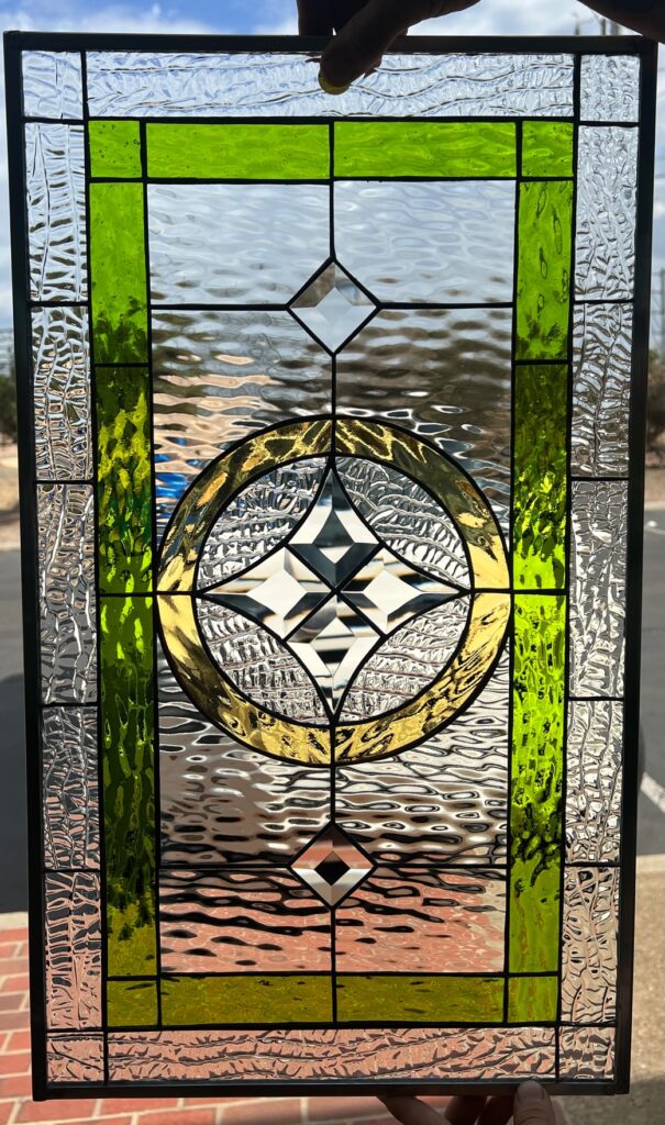 The Alpine Beveled And Stained Glass Window Panel 9171