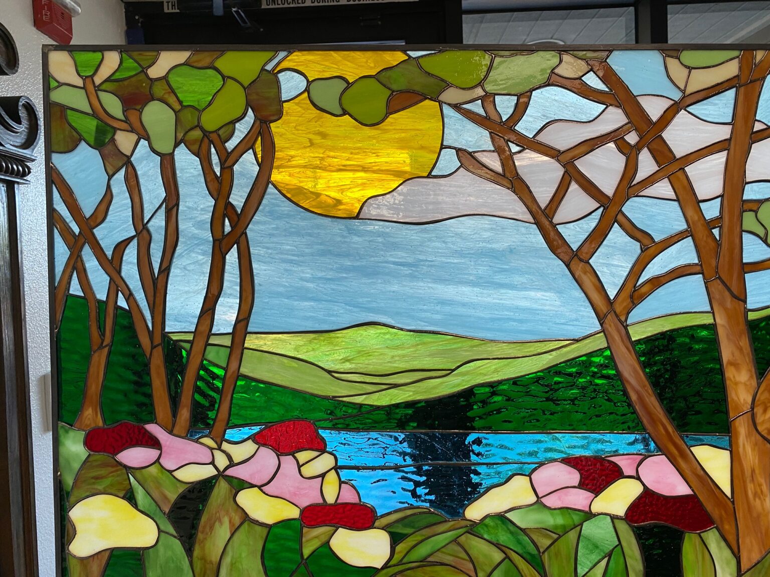 Beautiful Tiffany Nature Stained Glass Panel