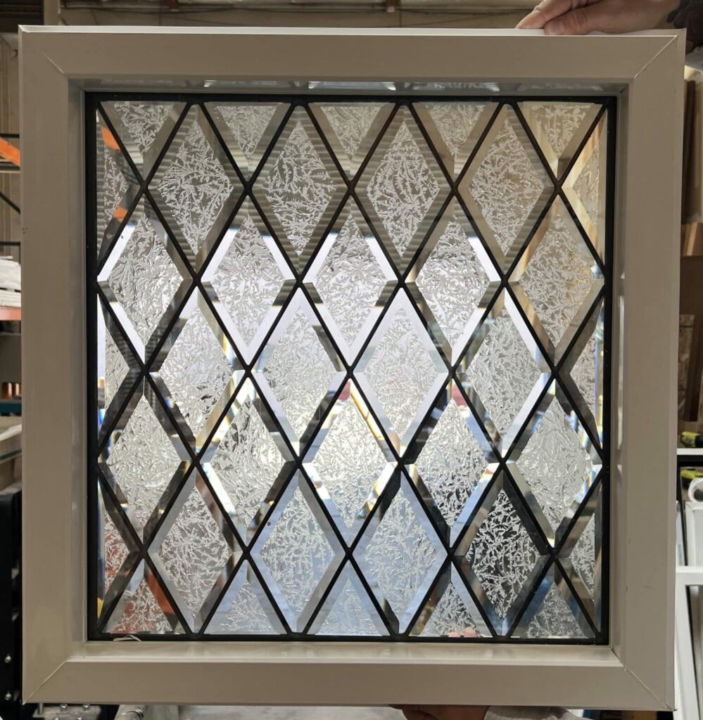 Vinyl Framed and Insulated!! The Glue Chip beveled Privacy Diamonds ...